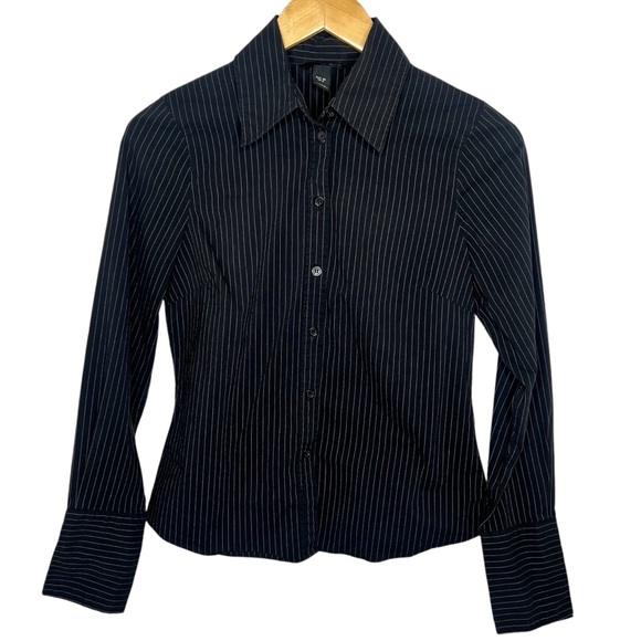 H&M Tops - H&M Black White Collared Button Up Blouse Size 6